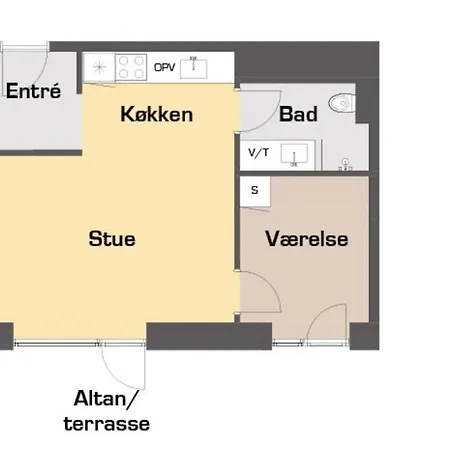 Cool 1-bed W. Private Terrace Lejlighed